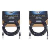 2 x Warwick RockBoard Flat Instrument Cable 600 cm ( 20ft ) Straight / Straight