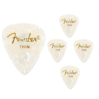 Fender 351 Premium Thin  Celulloid  Guitar Picks  - White  Moto - 6 Picks