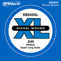 D'Addario XB045SL Nickel Wound Bass Guitar Single String, Super Long Scale, .045