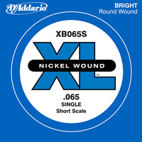 D'Addario XB065S Nickel Wound Bass Guitar Single String, Long Scale, .065