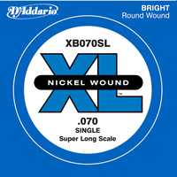 D'Addario XB070SL Nickel Wound Bass Guitar Single String, Super Long Scale, .070
