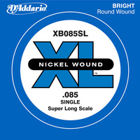 D'Addario XB085SL Nickel Wound Bass Guitar Single String, Super Long Scale, .085