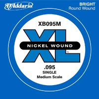 D'Addario XB095M Nickel Wound Bass Guitar Single String, Medium Scale, .095