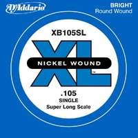 D'Addario XB105SL Nickel Wound Bass Guitar Single String, Super Long Scale, .105