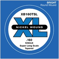 D'Addario XB160TSL Nickel Wound Bass Guitar Single String, Super Long Scale, .160, Tapered