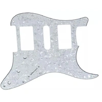 Big Bang Tone Electric Guitar Pickguard USA Std Strat HSH - White Pearl - 3 Ply