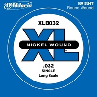 D'Addario XLB032 Nickel Wound Bass Guitar Single String, Long Scale.032