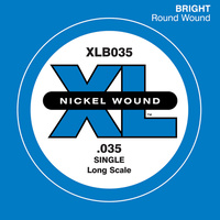D'Addario XLB035 Nickel Wound Bass Guitar Single String, Long Scale, .035
