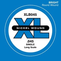 D'Addario XLB045 Nickel Wound Bass Guitar Single String, Long Scale.045