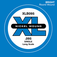 D'Addario XLB095 Nickel Wound Bass Guitar Single String, Long Scale, .095