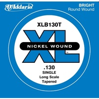D'Addario XLB130T Nickel Wound Bass Guitar Single String, Long Scale.130, Taper