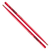 Zildjian 5A Acorn Neon Pink Hickory Drumsticks Wood Acorn Tips 1 Pair