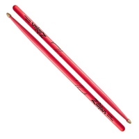 Zildjian 5A Acorn Neon Pink  Hickory Drumsticks with Wood Acorn Tips 