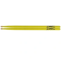 Zildjian 5A Acorn Neon Yellow Hickory Drumsticks Wood Acorn Tips 1 Pair