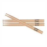 Zildjian Natural Hickory Drumsticks - 7A - Wood  Tip - 3 Pairs