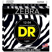 DR Strings Zebra - Acoustic-Electric Guitar Strings Round Core 12-54  ZAE-12