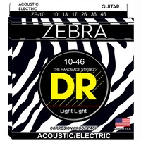 DR Zebra Acoustic-Electric Guitar Strings ZE-10 Lite Lite 10-46