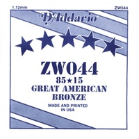 D'Addario ZW044 85/15 Great American Bronze Acoustic Guitar Single String .044