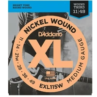 D'Addario EXL115W  Nickel Wound Medium wound 3rd Electric Strings 11 - 49