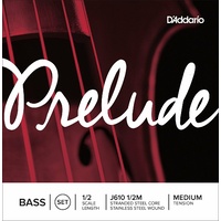 D'Addario Prelude Double Bass String Set, 1/2 Scale, Medium Tension J610