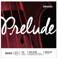 D'Addario Prelude Double Bass String Set, 3/4 Scale, Medium Tension J610