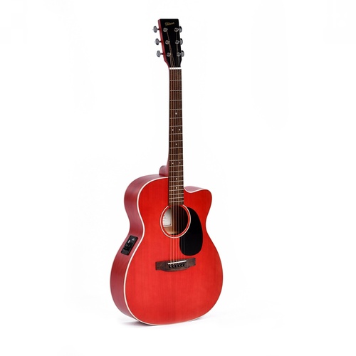 Ditson by Sigma Guitars 000 C/way Acoustic / Electric Guitar - Trans Red