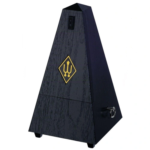 Wittner 855161 Maelzel Pyramid Metronome with Bell in Simulated Black Wood Grain
