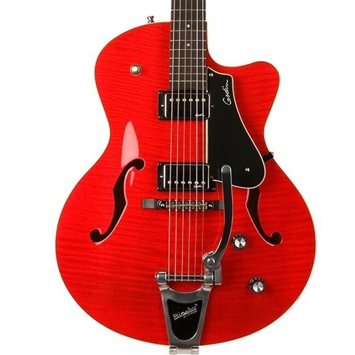 GODIN  5th Avenue Uptown Trans Red GT w/Bigsby Hollow Body Guitar with case