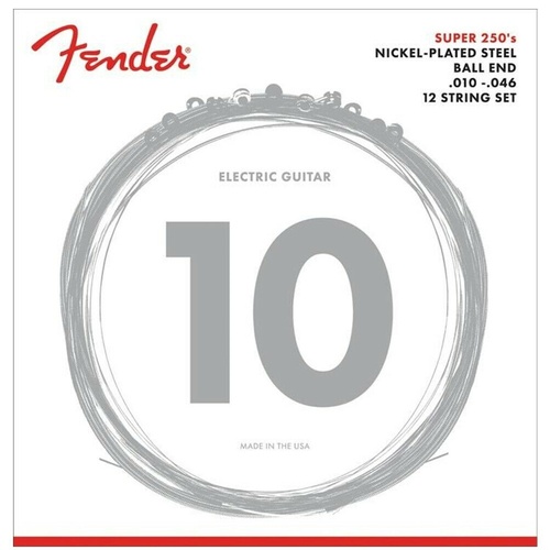 Fender Electric Guitar strings - 12-String NPS - .010-.046 Super 250's Ball End