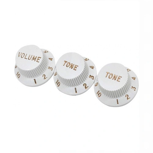 Fender Stratocaster Replacement Knobs - White  1 x Volume 2 x Tone