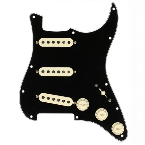 Fender Tex-Mex SSS Pre-wired Stratocaster Pickguard - Black  3-ply