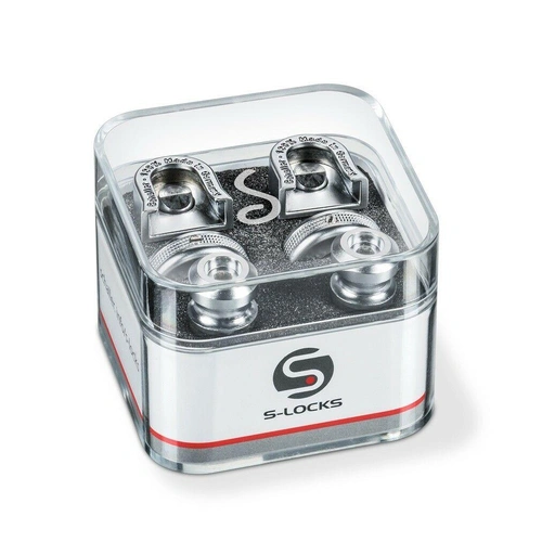 Schaller New S Locks (Pair) Satin Chrome 14010301  Strap Locks / security Locks