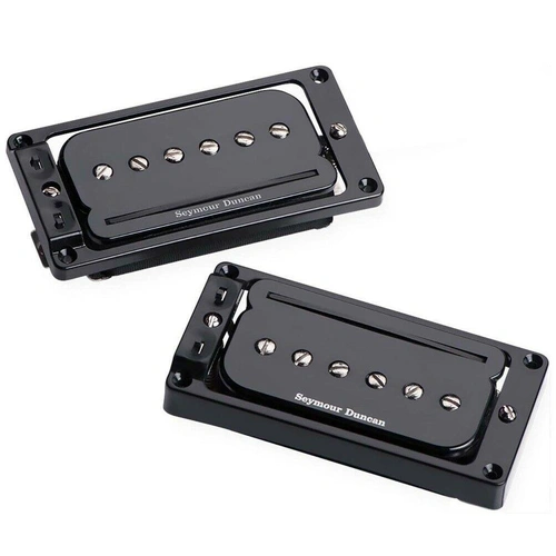 Seymour Duncan P-Rails Pickup Set LP with Triple Shot mounting rings Black