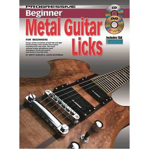 Progressive Beginner Metal Guitar Licks Book/CD/DVD