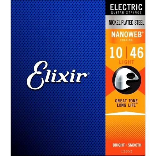 Elixir Nanoweb 10 - 46 Coated long life Electric Guitar Strings - 12052