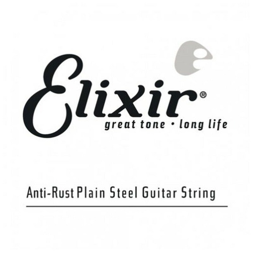 Elixir Strings Anti-Rust Plated Plain Steel Guitar Single String .009
