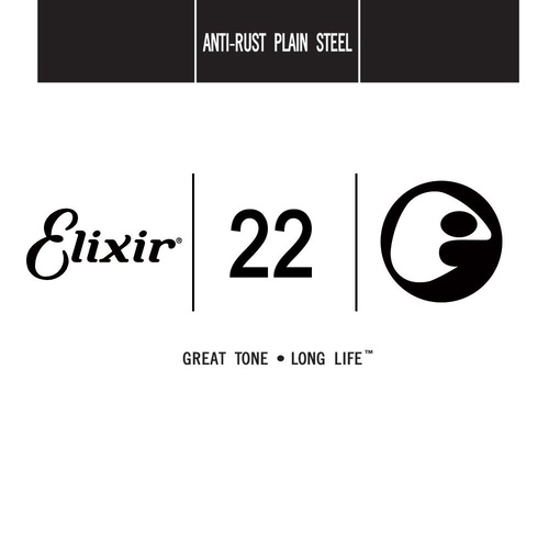 Elixir Strings Anti-Rust Plated Plain Steel Guitar Single String (.022)