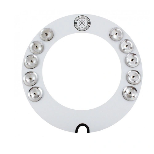 Big Fat Snare Drum 14" HALO RING SNARE BOURINE White Copper Jingles