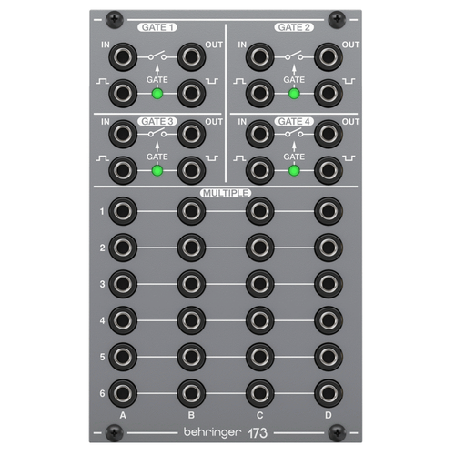 The Behringer Legendary Analog 173 Quad Gate And Multiples Module For Eurorack
