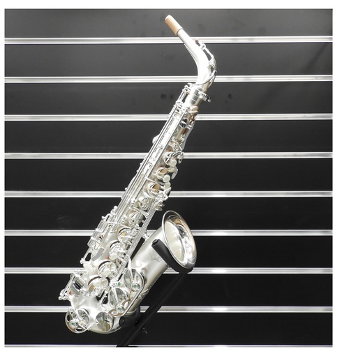 Linley  Alto Saxophone W/ High F# Key Sandblasted Silver Made in Taiwan