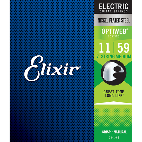 Elixir 19106 Optiweb Electric Guitar Strings - .011-.059 Medium 7-string