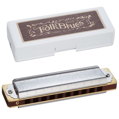 TOMBO Folk Blues Mark-II 10 holes Diatonic harmonica Blues Harp Key of E on Sale