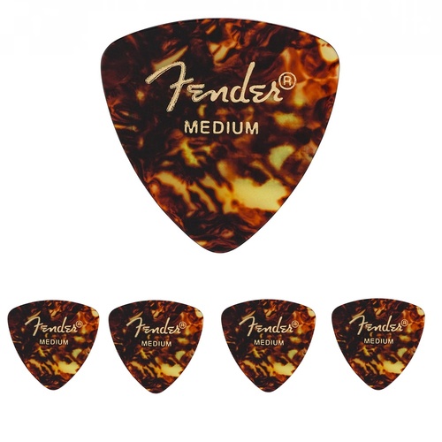 Fender Celluloid Guitar Picks  Rounded 346 Shell Triangle Medium - 5 Picks