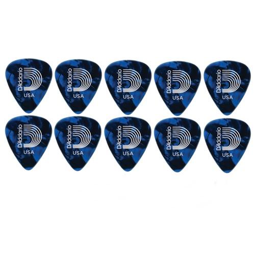 10 x D'Addario Blue Pearl Celluloid 70mm Guitar Picks 