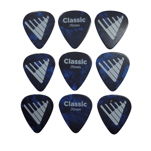 D'Addario Angkor Exclusive Blue Pearl Celluloid Guitar Picks, 9 Picks ,0.70mm