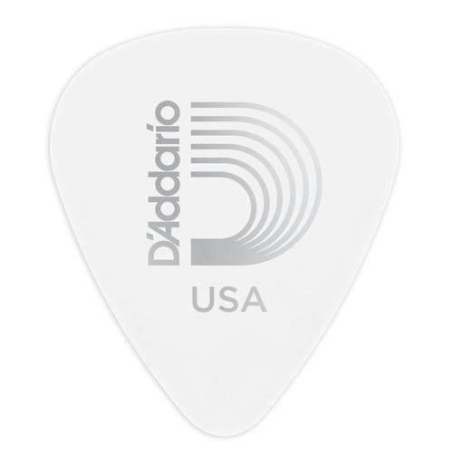 D'Addario White-Color Celluloid Guitar Picks, 100 pack, Heavy