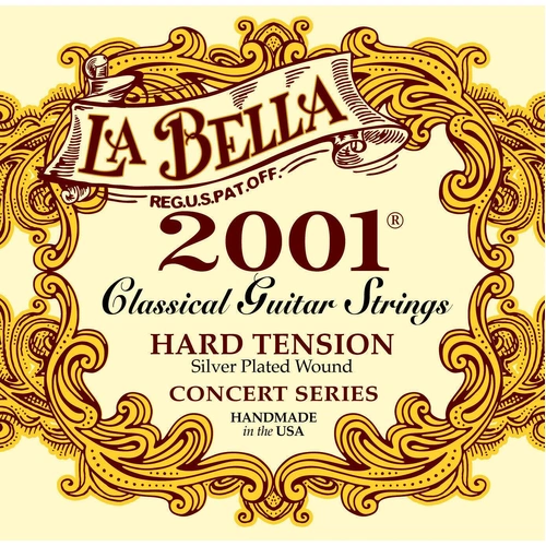 La Bella 2001 Hard Tension Silver Wound Concert Classical Guitar Strings