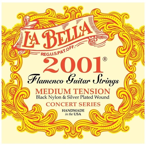 La Bella 2001 Medium Tension Silver Wound Concert Flamenco Guitar Strings