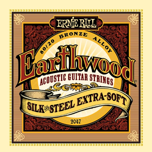 Ernie Ball Earthwood Silk and Steel X Soft Acoustic Guitar Strings Set 10 - 50 