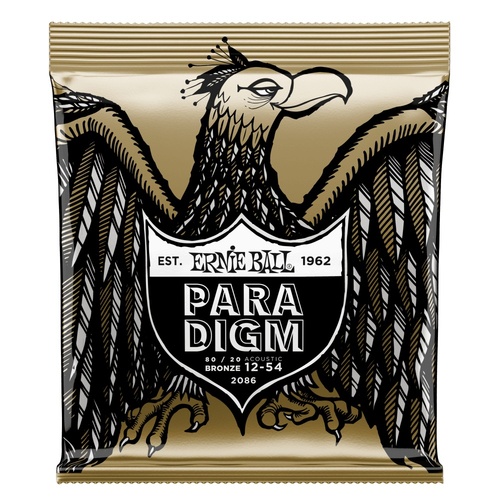 Ernie Ball 2086 Paradigm 80/20 Bronze Acoustic Guitar Strings - .012-.054